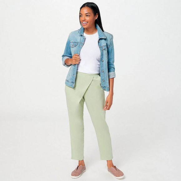 NWT ANYBODY COZY KNIT FAUX WRAP PANTS DUSTY SAGE XXS